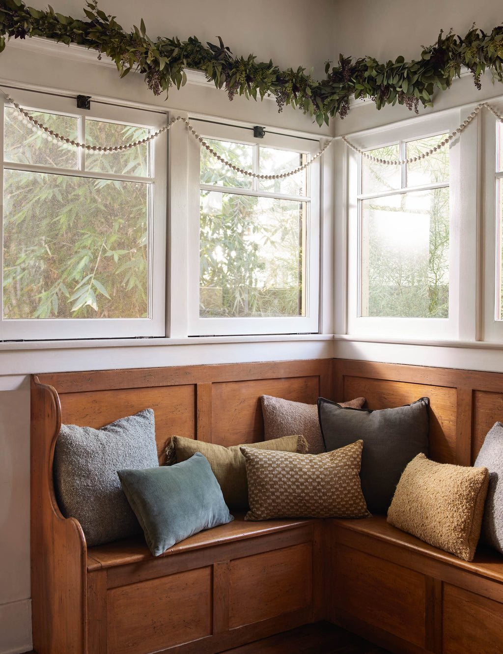 Luna Linen Lumbar Pillow | Superior-Quality Flax, Tonal Stitch Detail