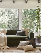 Kona Decorative Pillow | Soft Linen Weave, Geometric Pattern