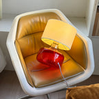 Glass Base Fabric Shade Table Lamp