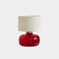 Glass Base Fabric Shade Table Lamp