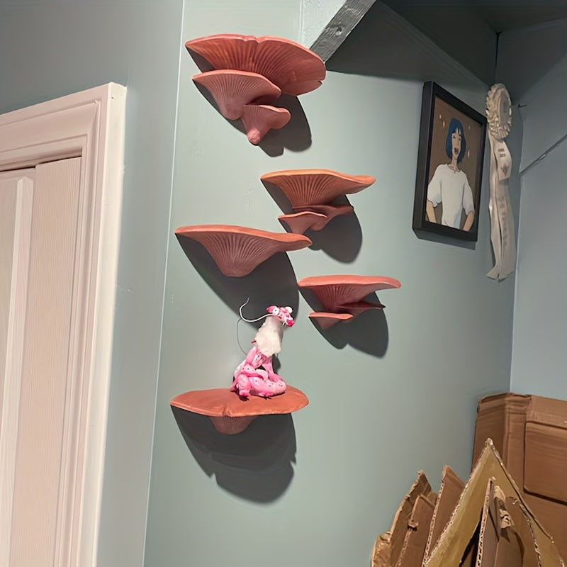 Mushroom Magic: Plastic Wall Shelf – Cute, Sturdy & Floating in Fairy-Tale Design for Children's Rooms & Living Rooms