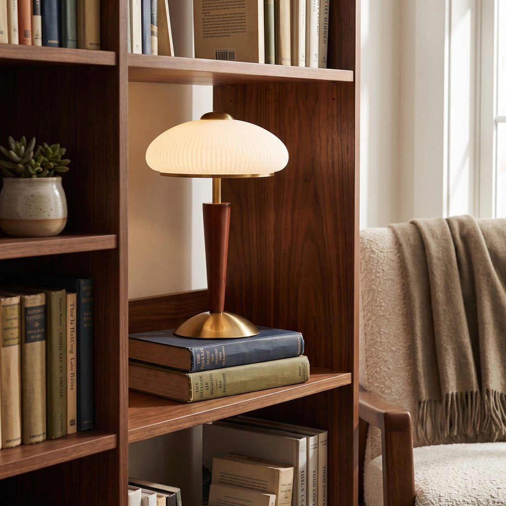 Huxley Wood and Glass Dome Table Lamp