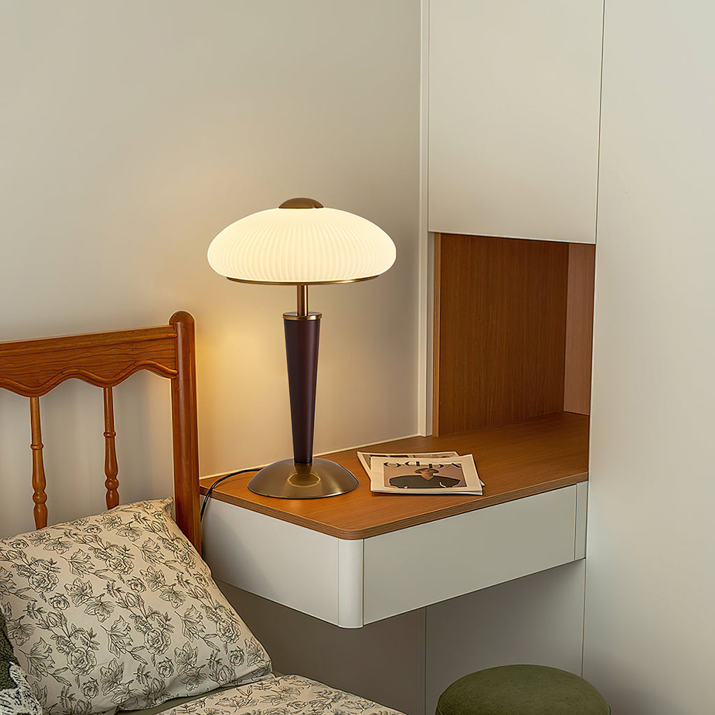 Huxley Wood and Glass Dome Table Lamp
