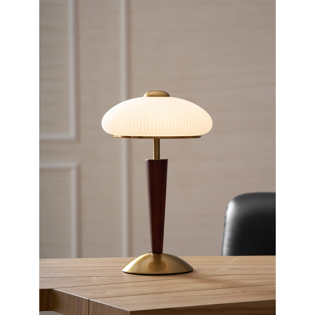 Huxley Wood and Glass Dome Table Lamp