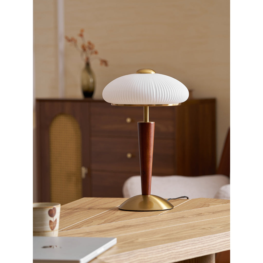 Huxley Wood and Glass Dome Table Lamp