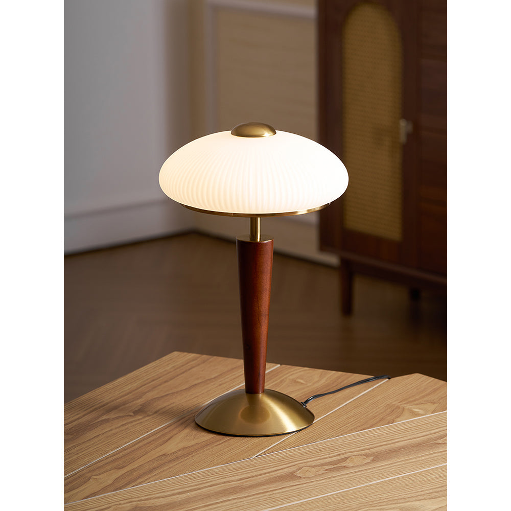 Huxley Wood and Glass Dome Table Lamp