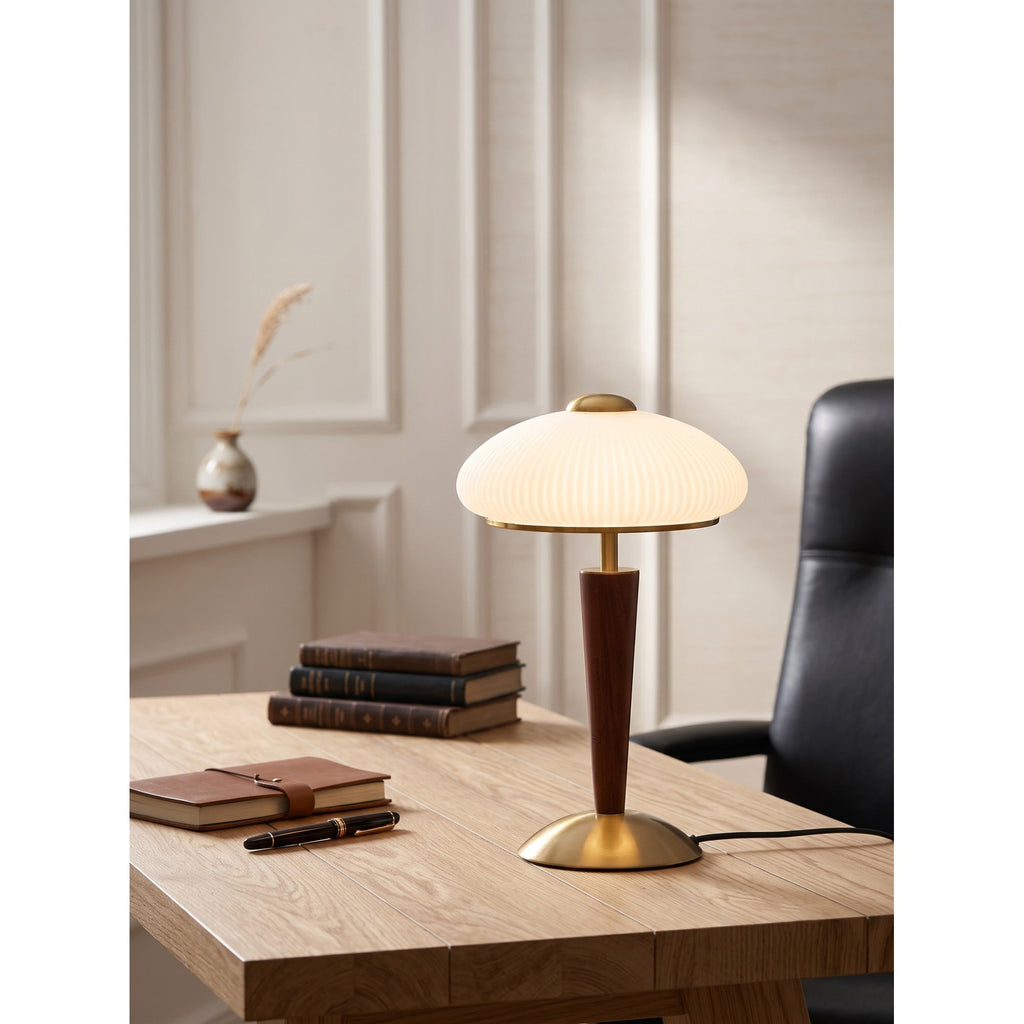 Huxley Wood and Glass Dome Table Lamp