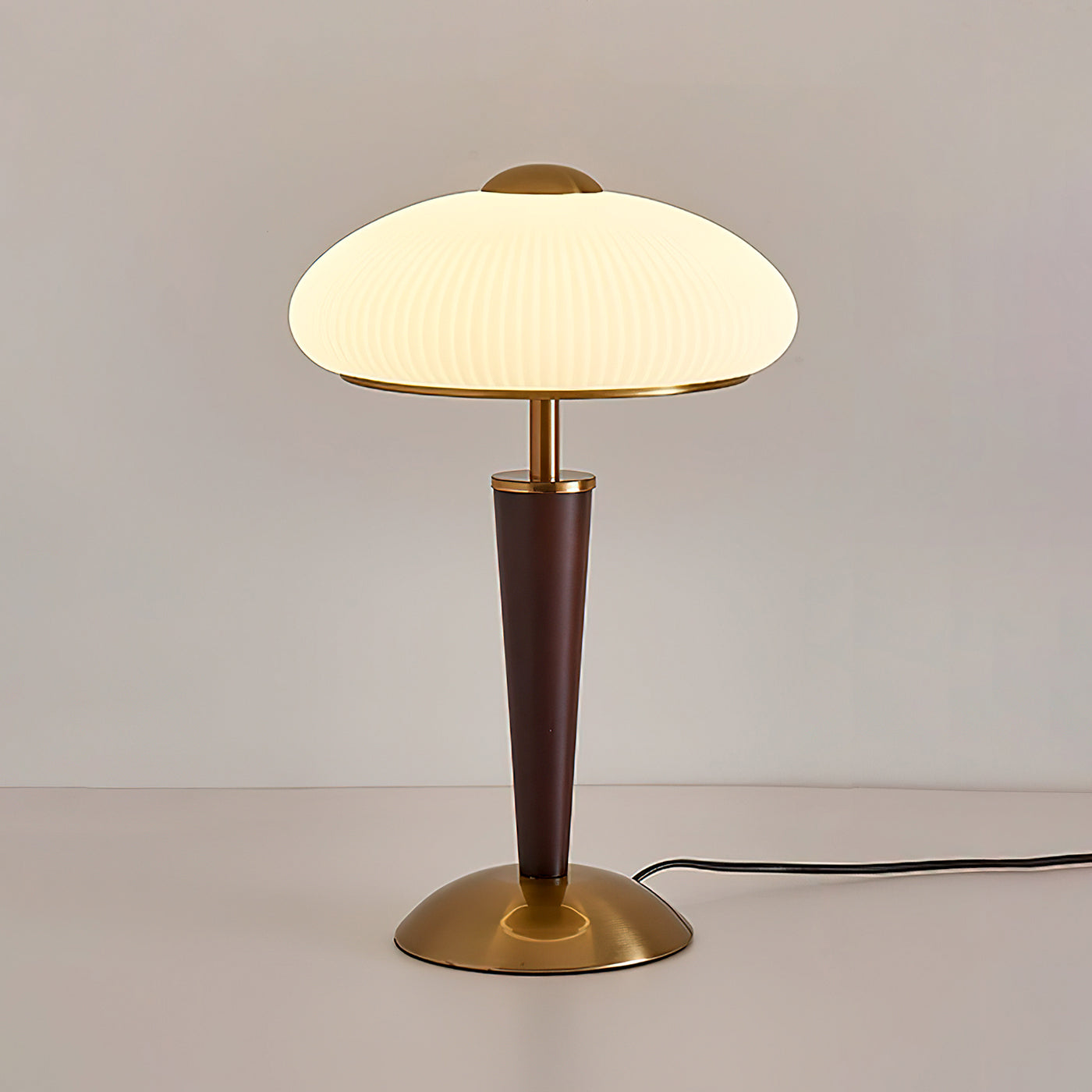 Huxley Wood and Glass Dome Table Lamp