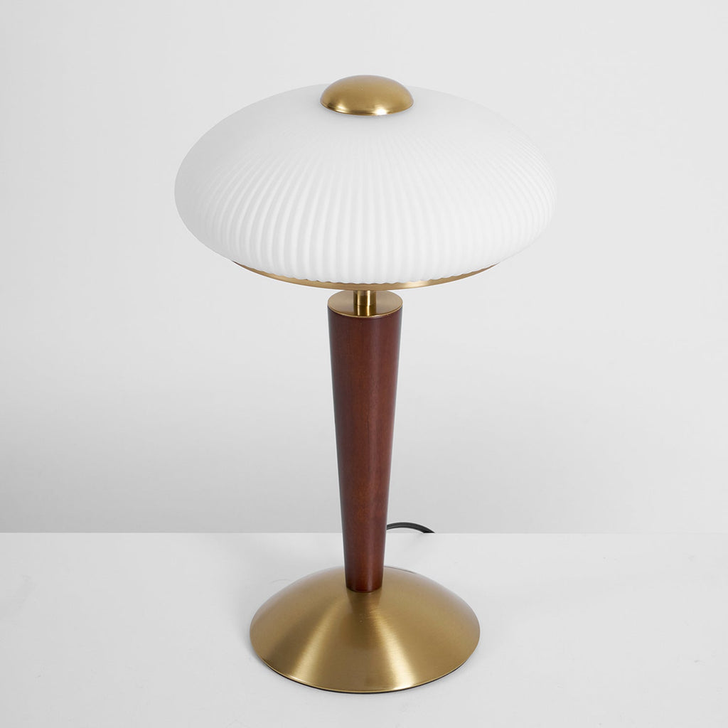 Huxley Wood and Glass Dome Table Lamp