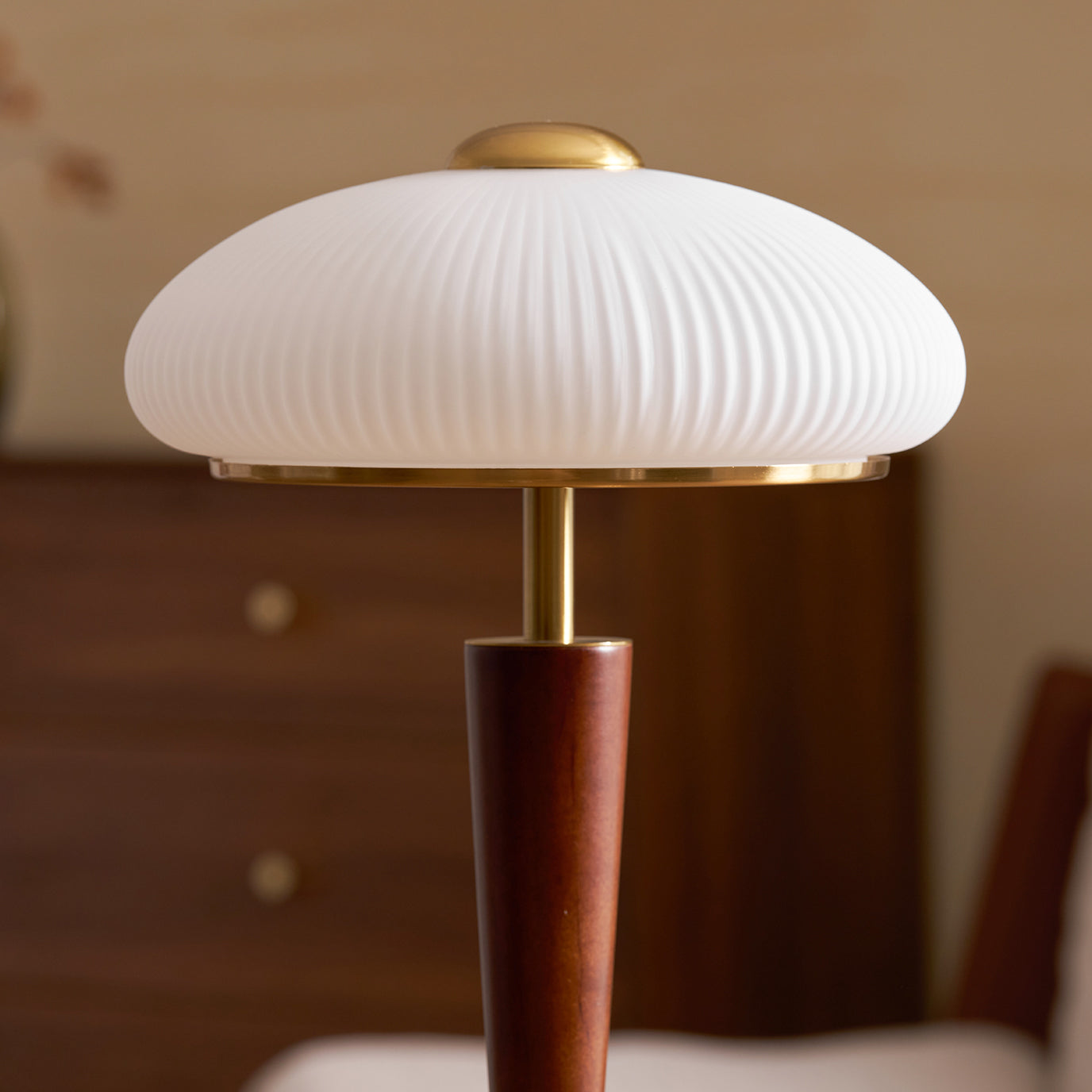Huxley Wood and Glass Dome Table Lamp