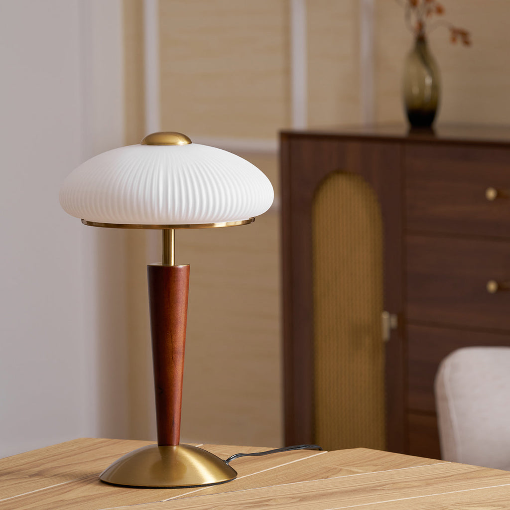 Huxley Wood and Glass Dome Table Lamp