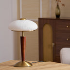 Huxley Wood and Glass Dome Table Lamp