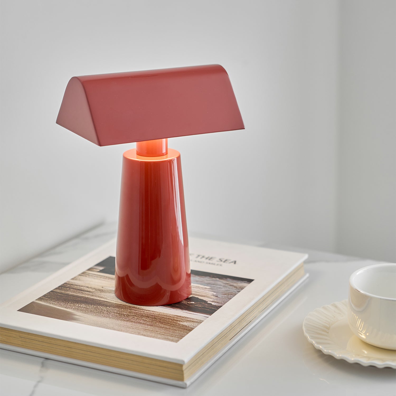 Caret Cordless Table Lamp with Pyramid Top