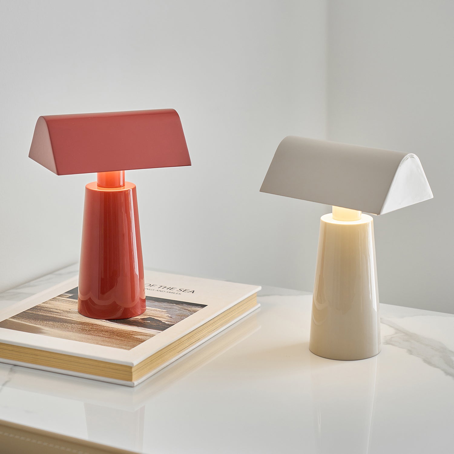 Caret Cordless Table Lamp with Pyramid Top