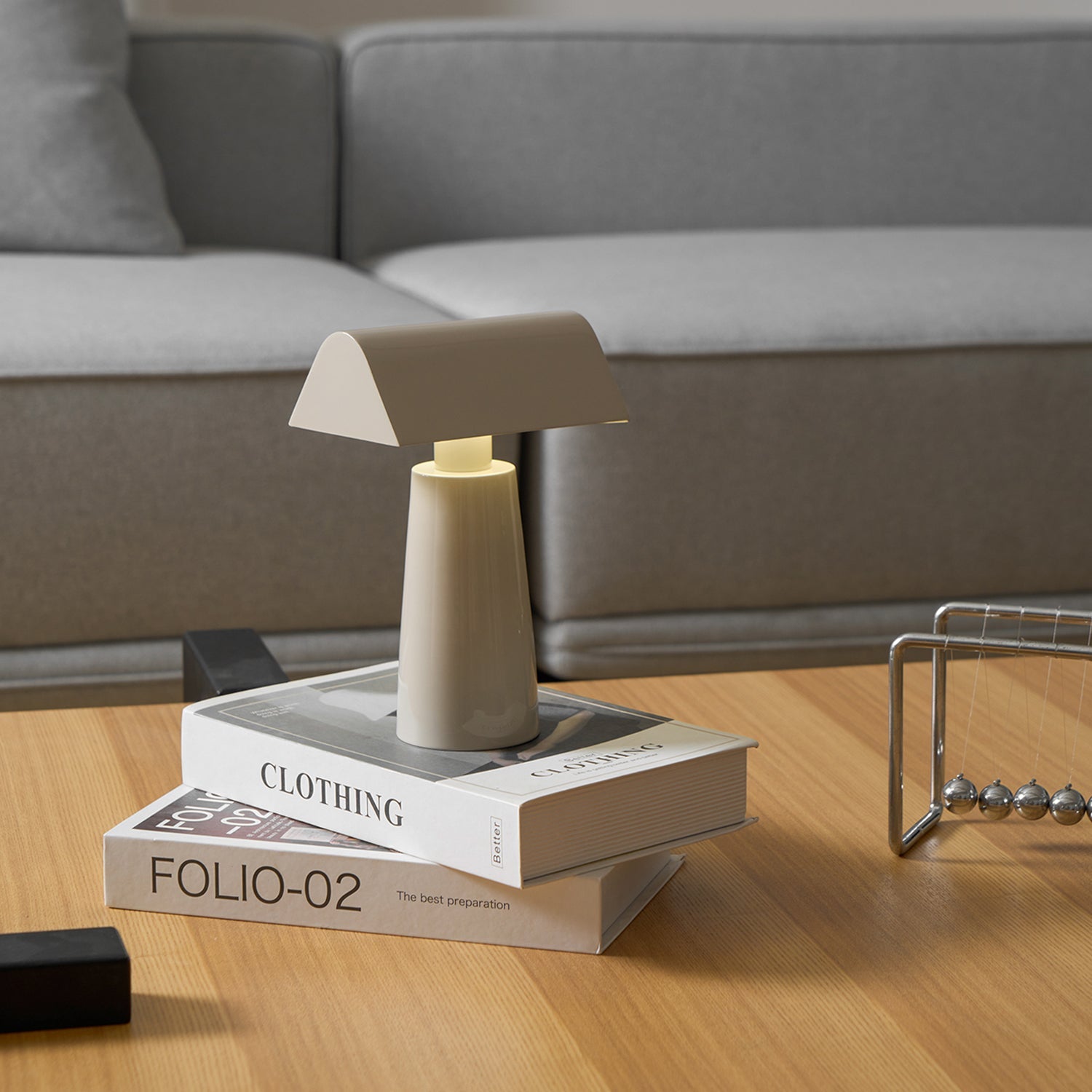 Caret Cordless Table Lamp with Pyramid Top