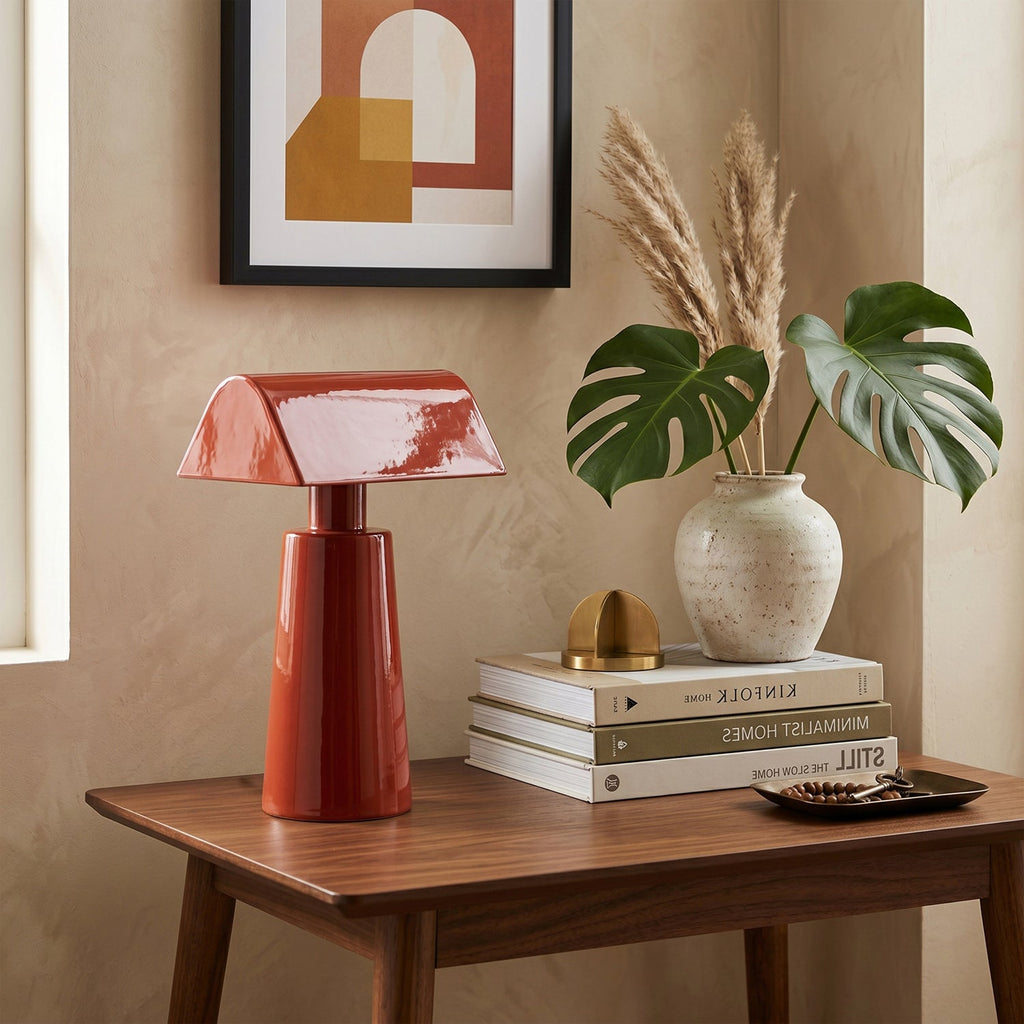 Caret Cordless Table Lamp with Pyramid Top