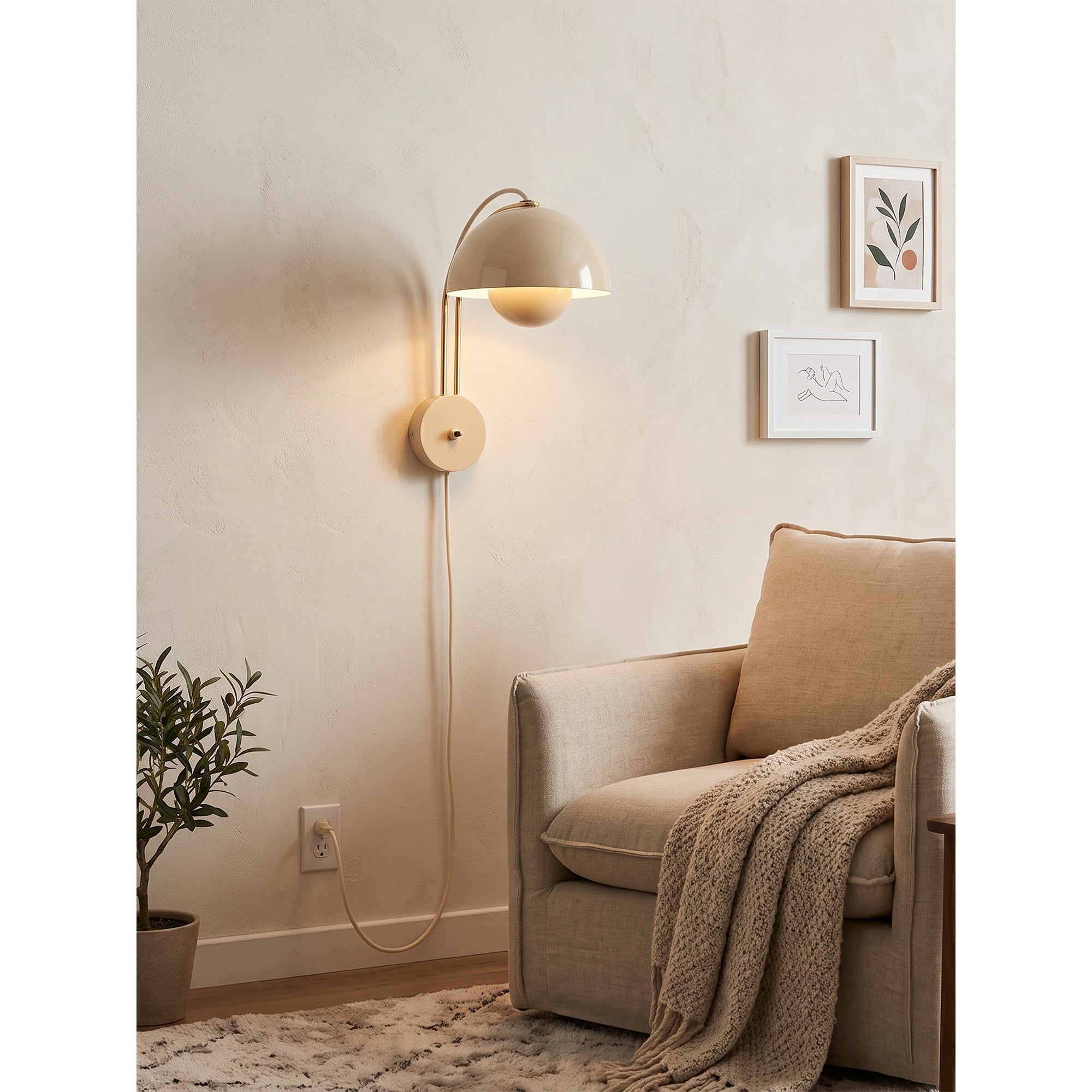 Twin-Dome Plug-In Wall Sconce — 13 Dopamine Colors