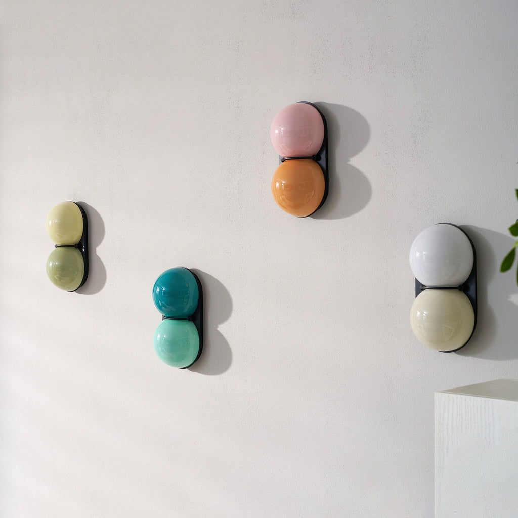 Stacked Glass Sphere Twin Wall Sconce