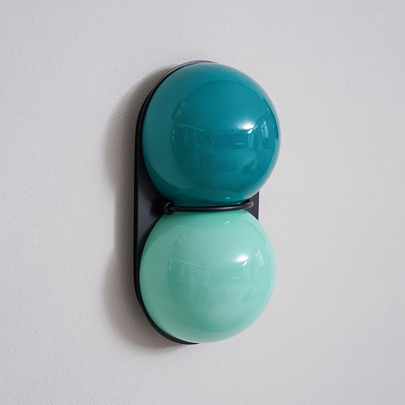 Stacked Glass Sphere Twin Wall Sconce
