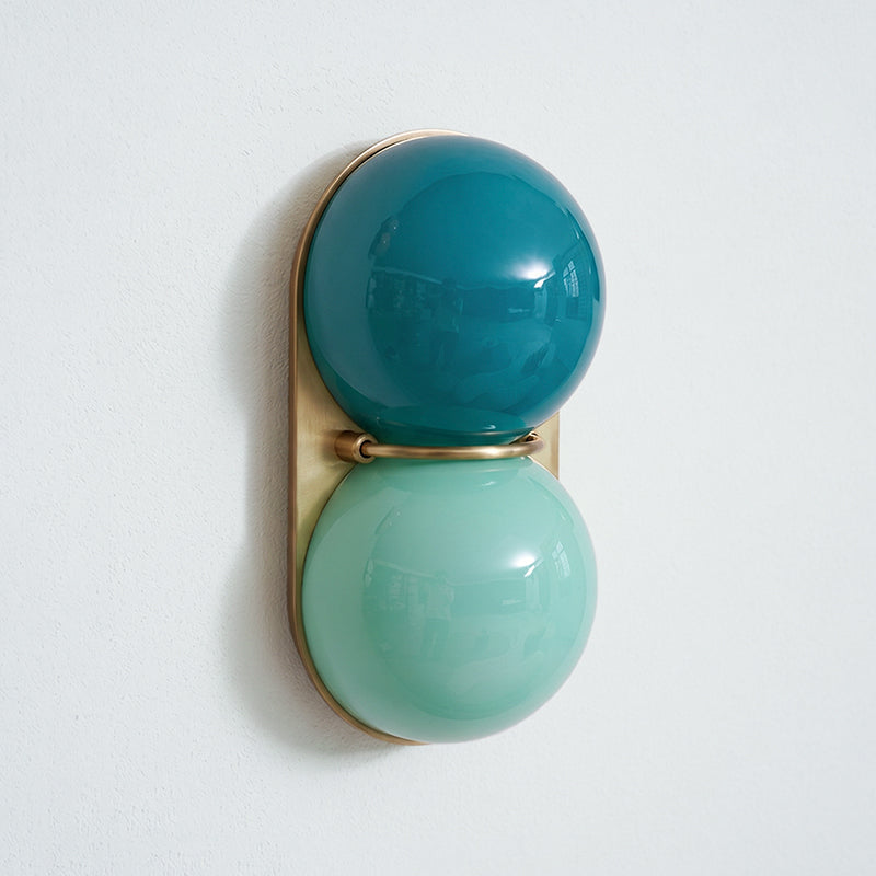Stacked Glass Sphere Twin Wall Sconce