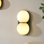 Stacked Glass Sphere Twin Wall Sconce