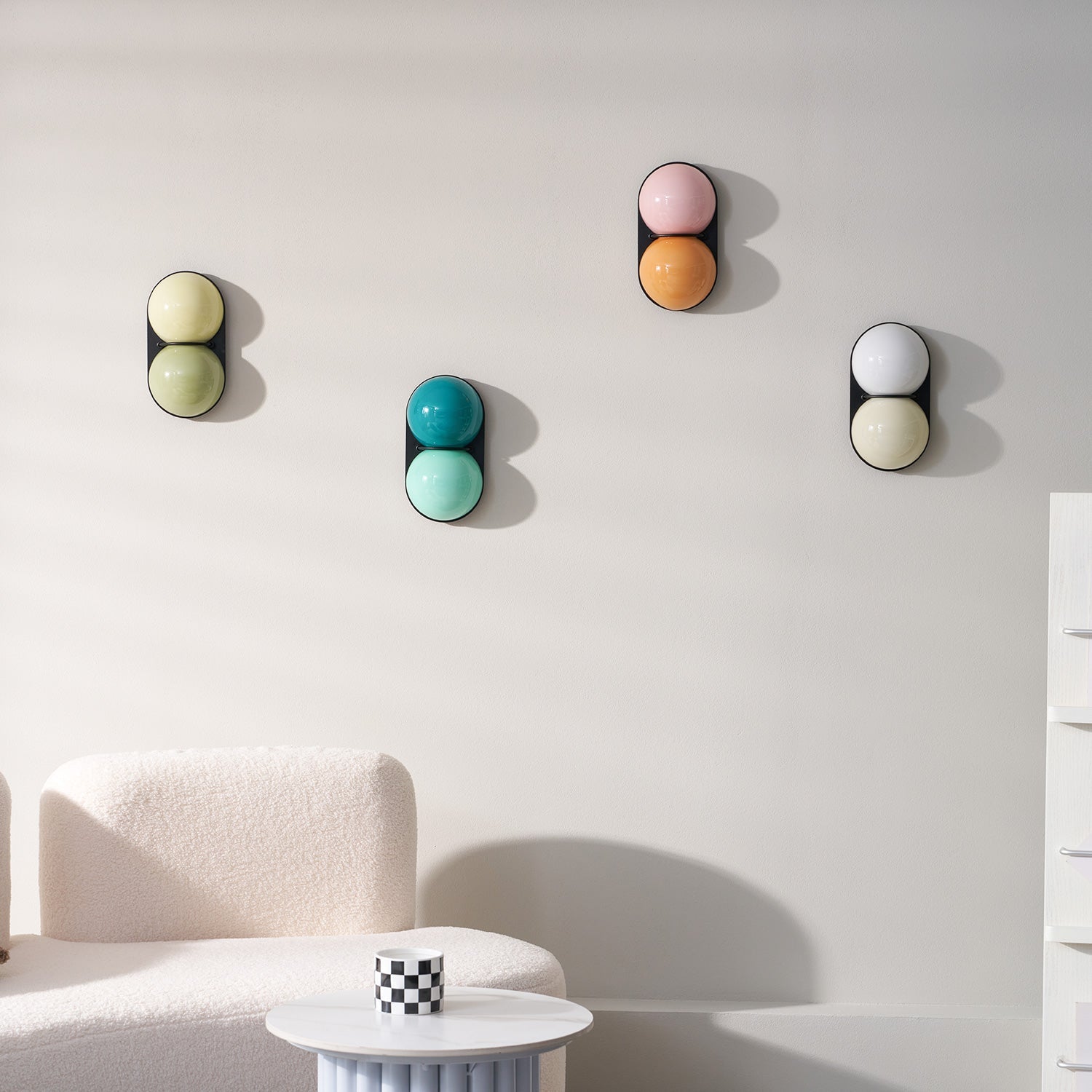 Stacked Glass Sphere Twin Wall Sconce