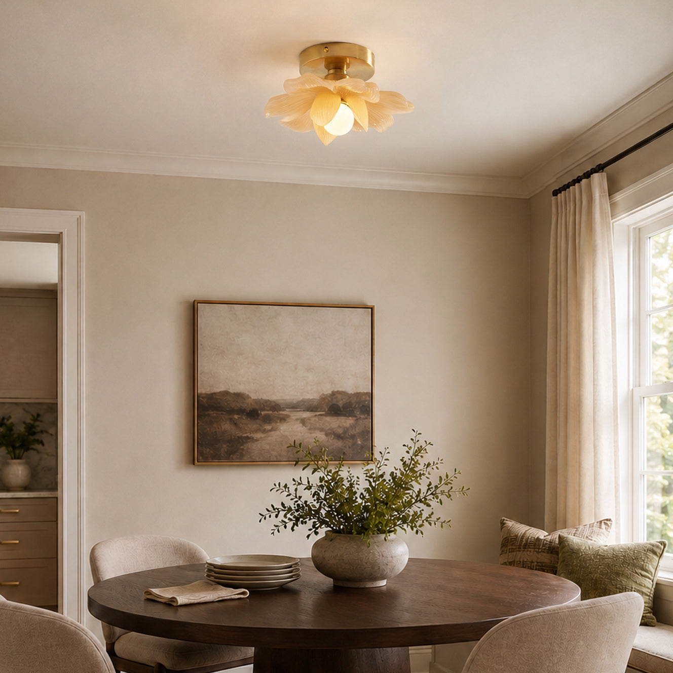 Modern Blossom Petal Flush Ceiling Light