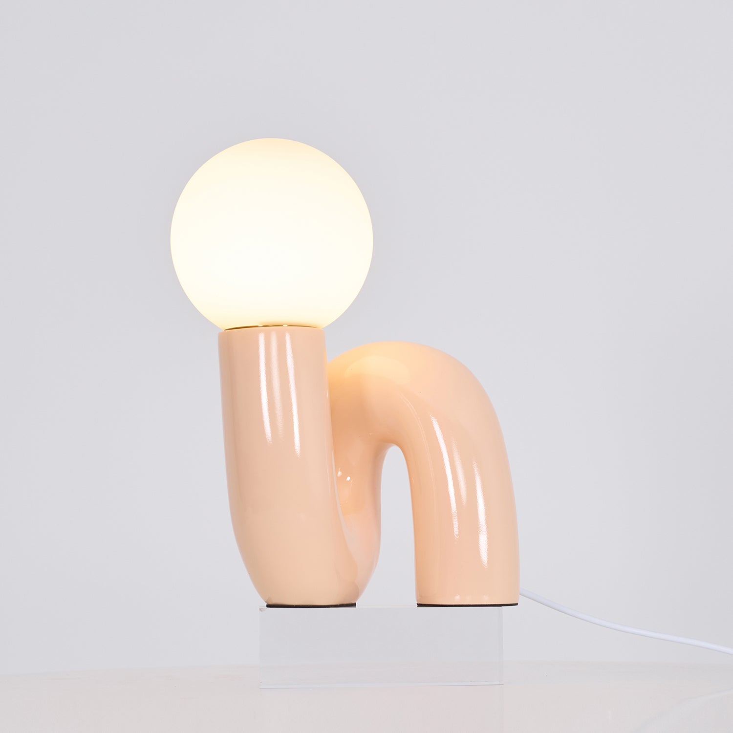 N Shape Rounded Glass Table Lamp