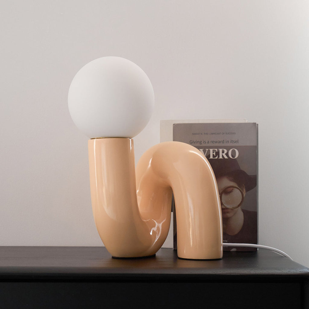 N Shape Rounded Glass Table Lamp