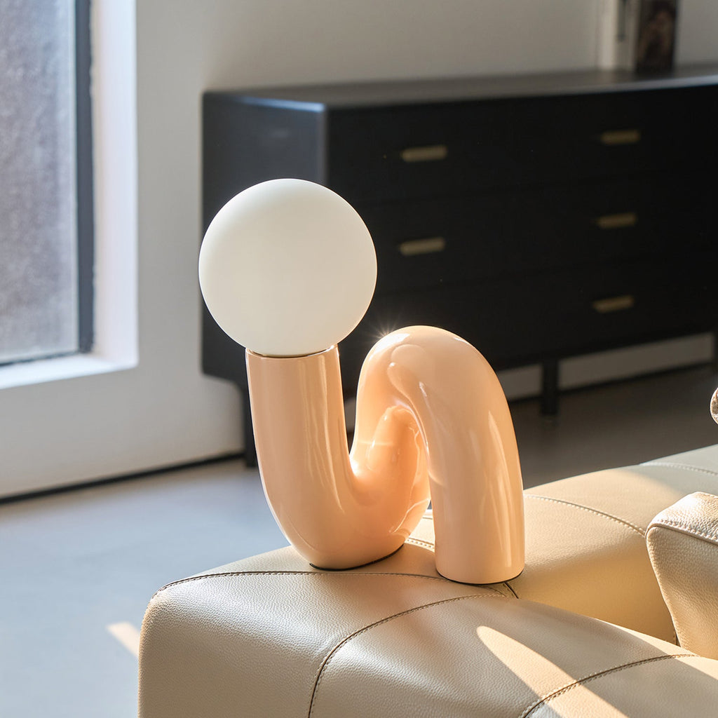 N Shape Rounded Glass Table Lamp