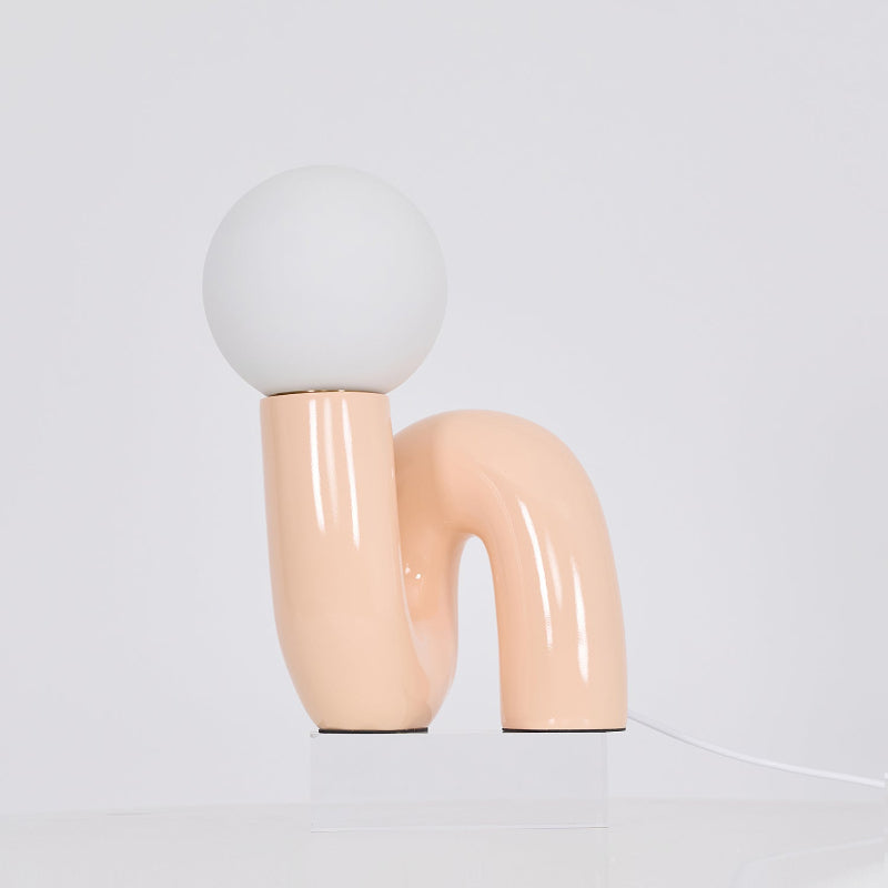 N Shape Rounded Glass Table Lamp