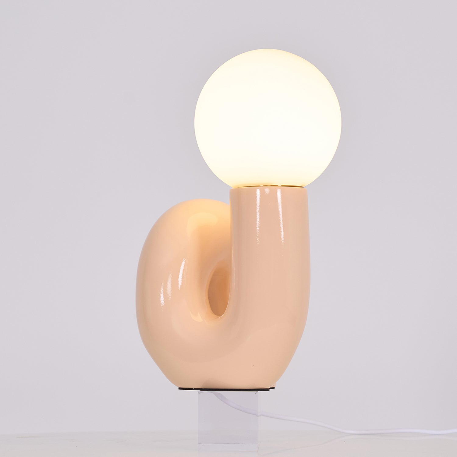 N Shape Rounded Glass Table Lamp
