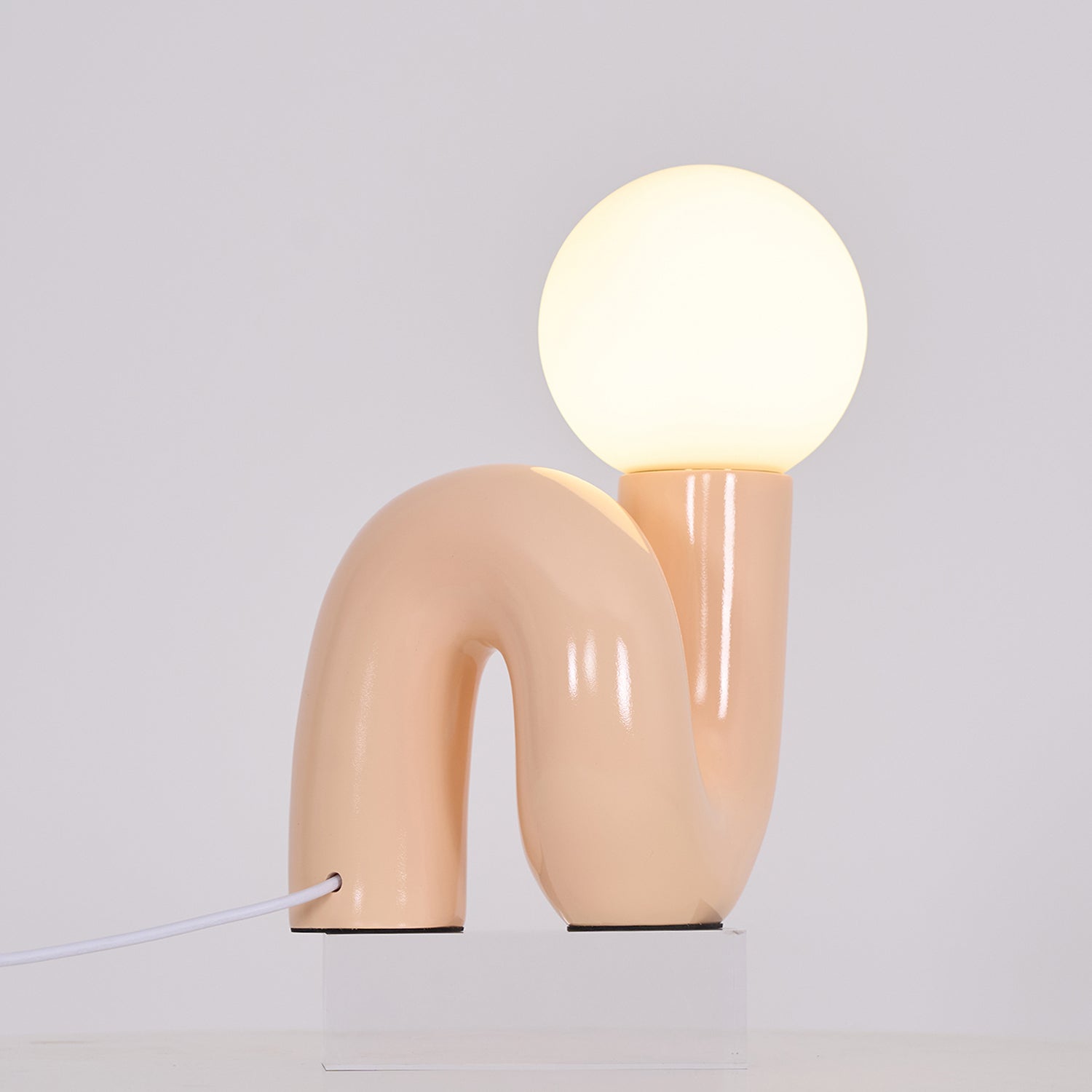 N Shape Rounded Glass Table Lamp