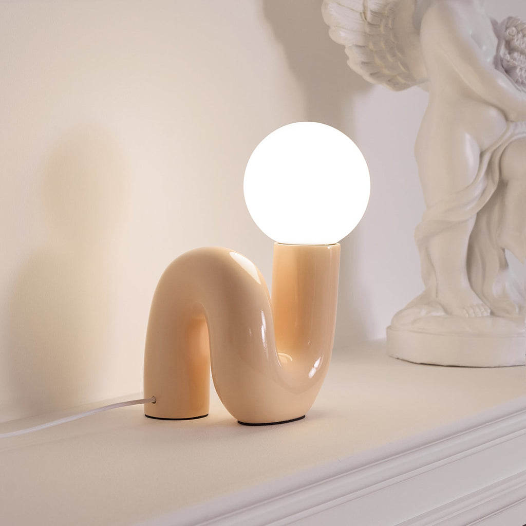 N Shape Rounded Glass Table Lamp