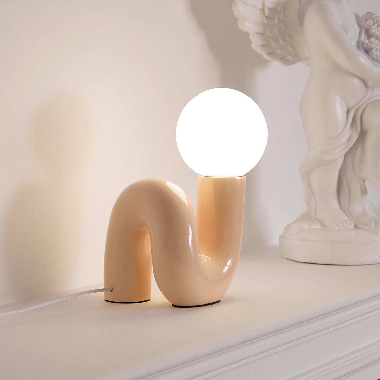 N Shape Rounded Glass Table Lamp