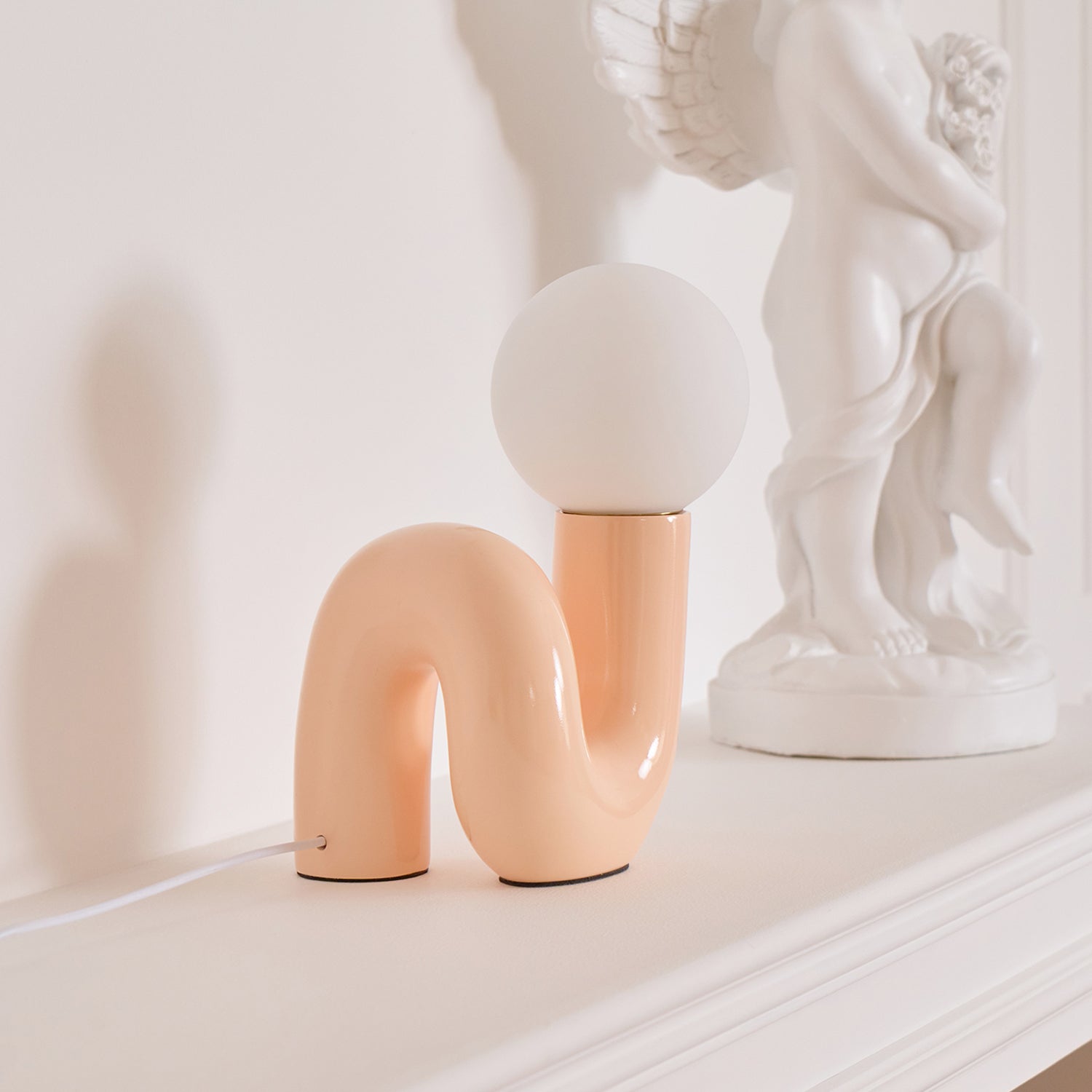 N Shape Rounded Glass Table Lamp