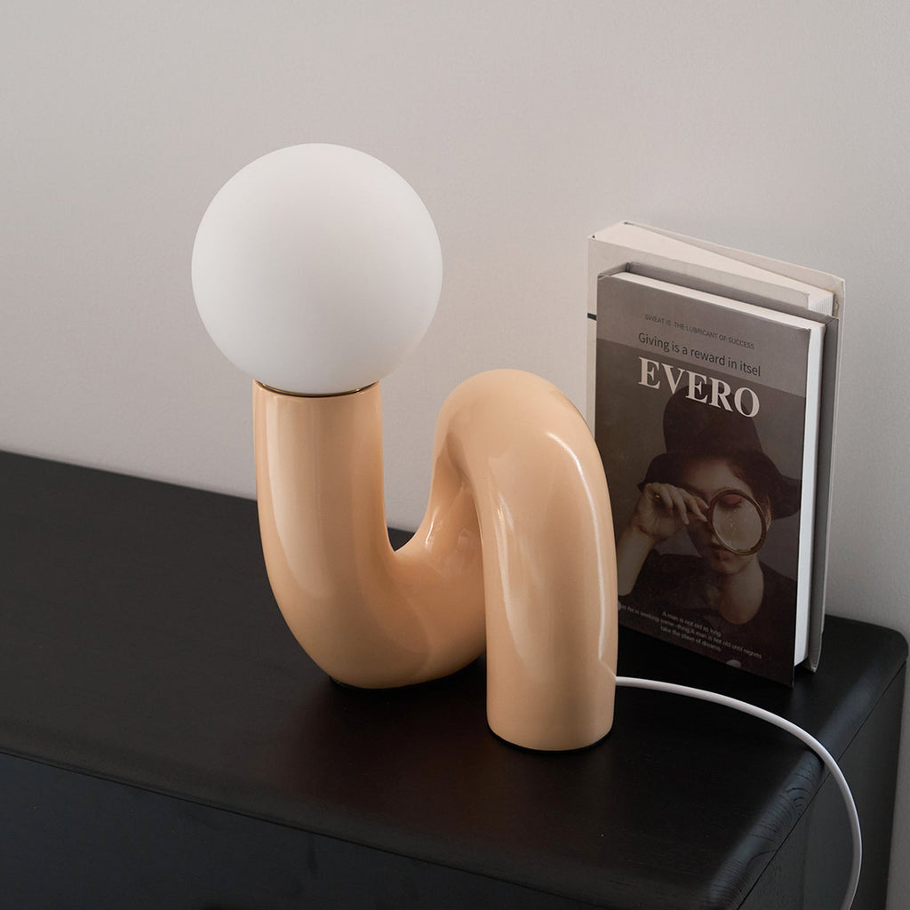 N Shape Rounded Glass Table Lamp