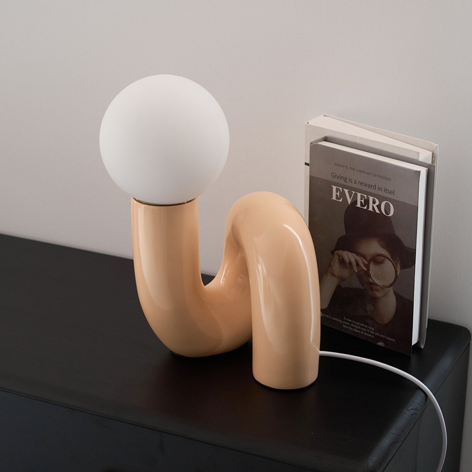 N Shape Rounded Glass Table Lamp