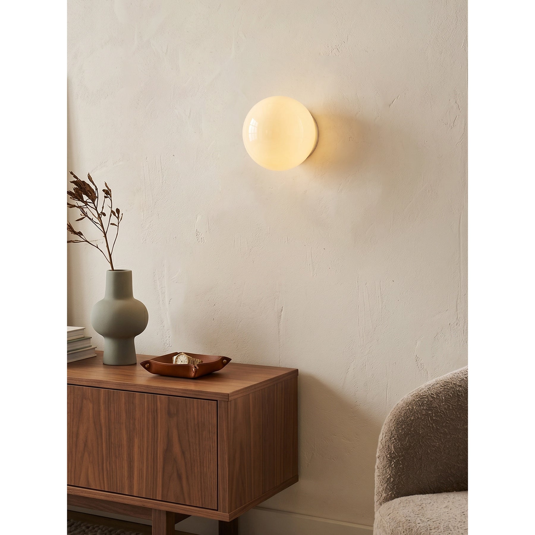 Minimalist Frosted Glass Globe Wall Light