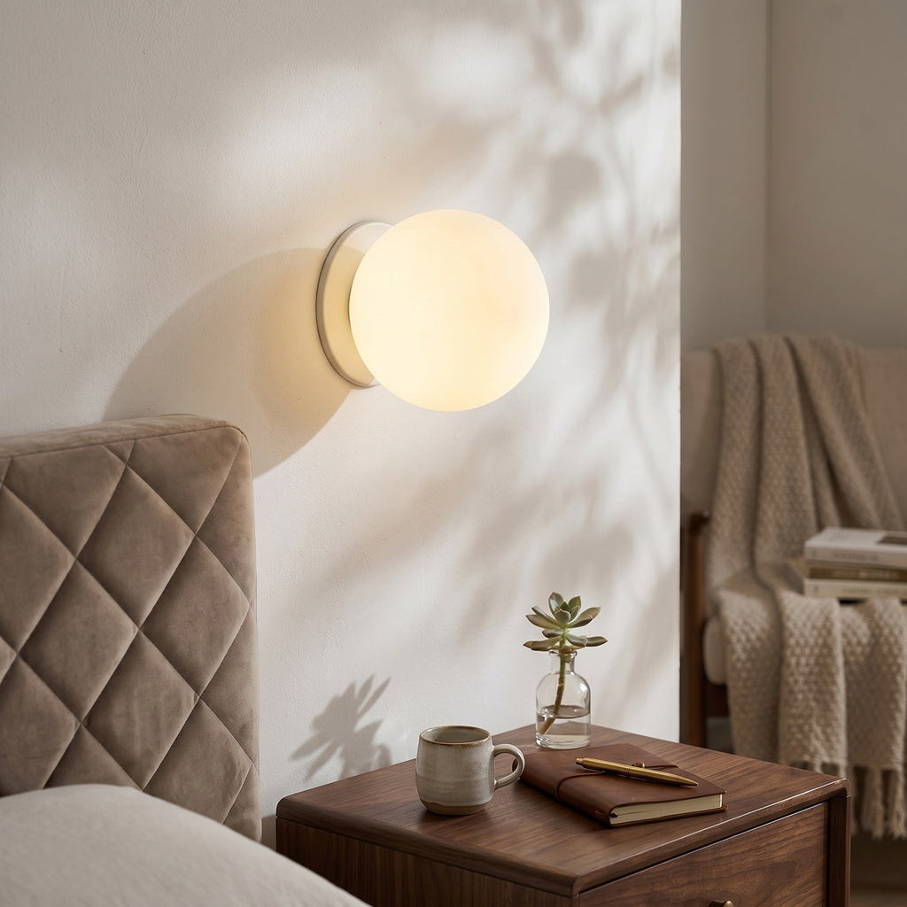 Minimalist Frosted Glass Globe Wall Light