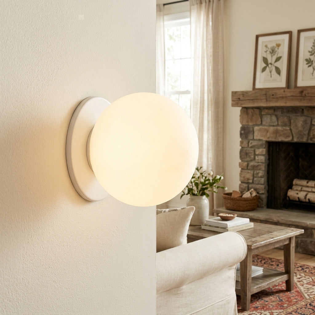 Minimalist Frosted Glass Globe Wall Light