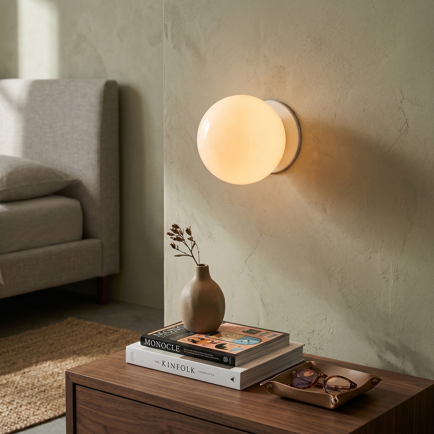 Minimalist Frosted Glass Globe Wall Light