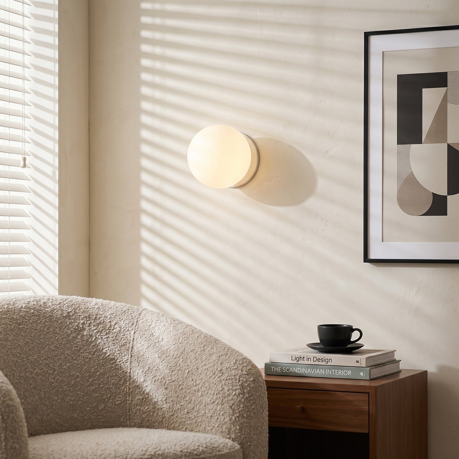 Minimalist Frosted Glass Globe Wall Light