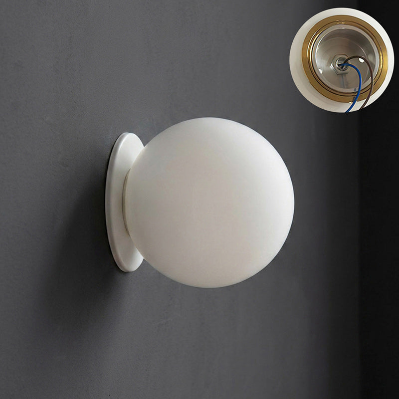 Minimalist Frosted Glass Globe Wall Light