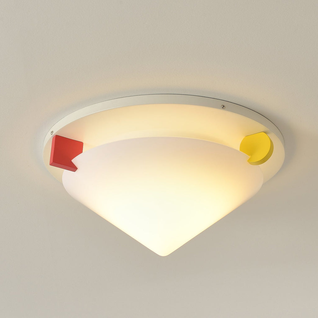 Colorful Dome Semi-Flush Ceiling Light