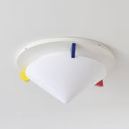 Colorful Dome Semi-Flush Ceiling Light
