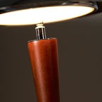 Mirror-Chrome Dome Table Lamp with Wood Stem