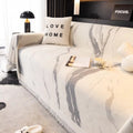 Brushstroke Art: Chenille Sofa Cover with Abstract Brushstroke Design & Reversible Texture – for Sofa & Living Room