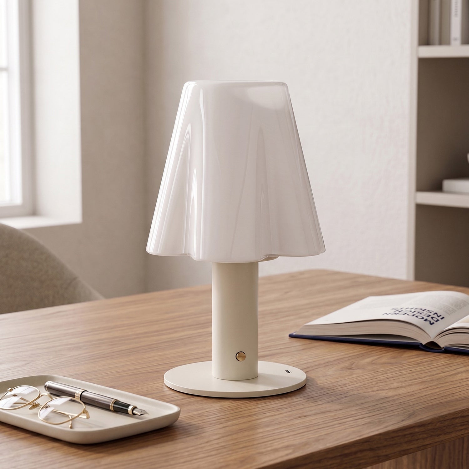 Pippa Fluted Glass Cordless Table Lamp