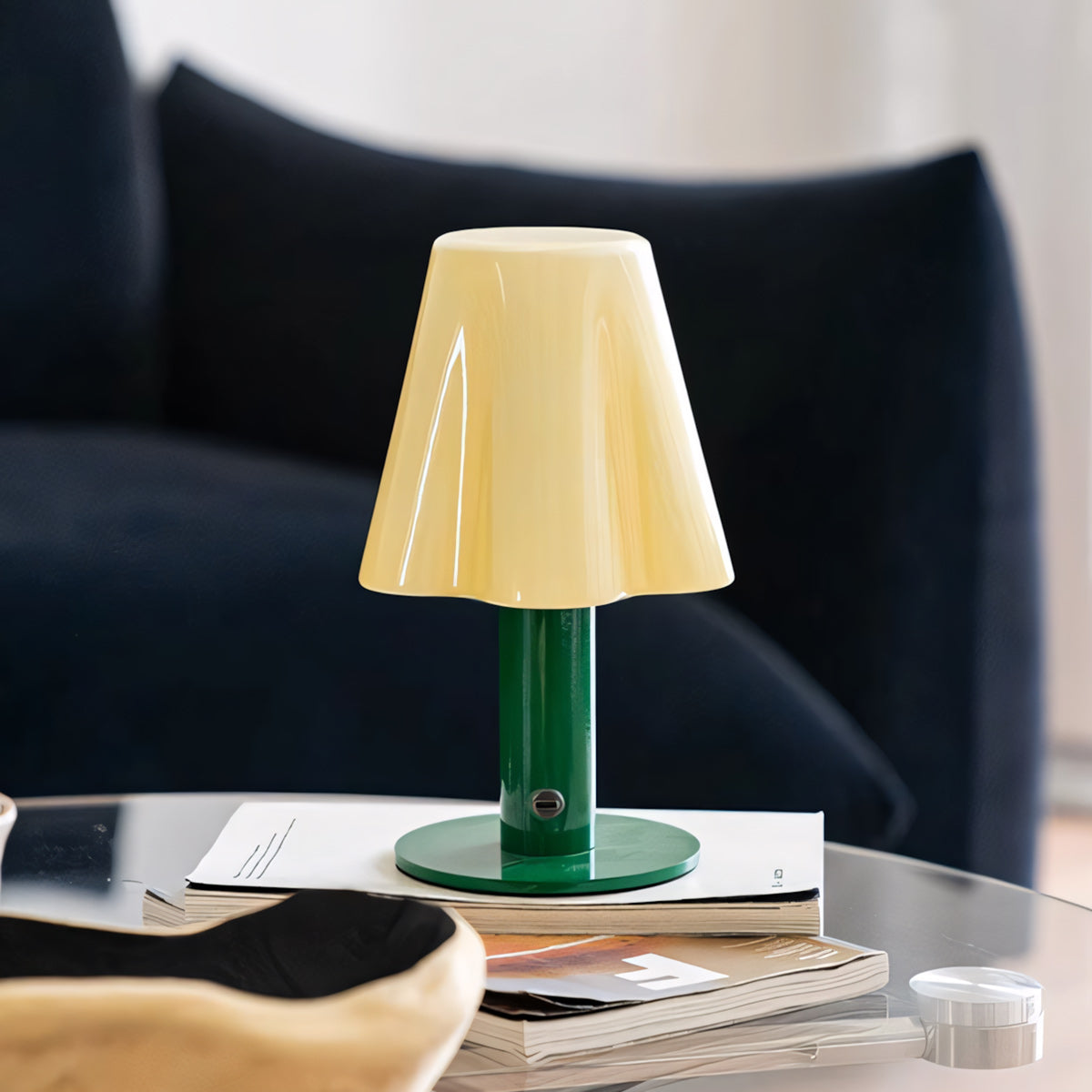 Pippa Fluted Glass Cordless Table Lamp